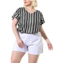 Agnes Orinda Women's Plus Size Cute Short Sleeve Casual Stripe Tops 17 Agnes Orinda Women's Plus Size Cute Short Sleeve Casual Stripe Tops -Agnes Sales Store GUEST c8aa5139 2aef 4de3 9ed9 c5a566a666f4