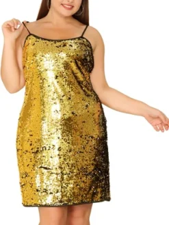 Agnes Orinda Women's Plus Size Glitter Sequin Spaghetti Strap Party Clubwear Mini Dress -Agnes Sales Store GUEST c9351156 0389 41db bc73 a4cb2b73f813