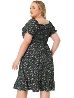 Agnes Orinda Plus Size Dress For Women Flared Flowy Smock Ruffle Sleeve Floral Dresses -Agnes Sales Store GUEST c9ab6c56 0ca2 41e7 87f0 cd61d30789a0