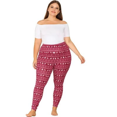 Agnes Orinda Women's Plus Size Elastic Waist Full Length Christmas Leggings 2 Agnes Orinda Women's Plus Size Elastic Waist Full Length Christmas Leggings - Image 2