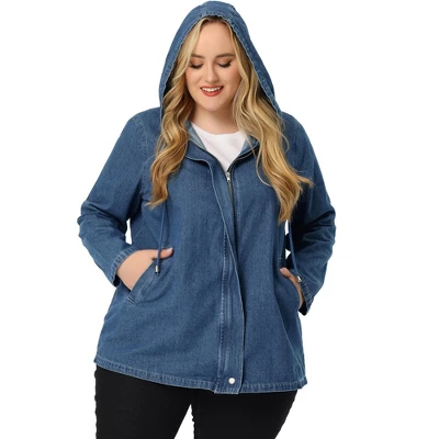 Agnes Orinda Women's Plus Size Layered Drawstring Hood Utility With Pockets Jean Jackets 6 Agnes Orinda Women's Plus Size Layered Drawstring Hood Utility With Pockets Jean Jackets - Image 6