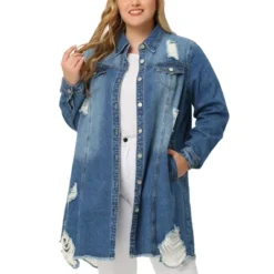 Agnes Orinda Women's Plus Size Classic Jean Distressed Fray Hem Trucker Denim Jackets 11 Agnes Orinda Women's Plus Size Classic Jean Distressed Fray Hem Trucker Denim Jackets -Agnes Sales Store GUEST cb9aa4db 5367 4d01 964a 25f50d69ac47