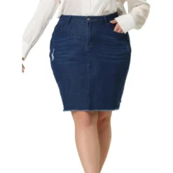 Agnes Orinda Women's Plus Size Denim Embroidered Distressed Ripped Pencil Skirts 16 Agnes Orinda Women's Plus Size Denim Embroidered Distressed Ripped Pencil Skirts -Agnes Sales Store GUEST cd589c50 ae4d 40d4 aff4 8ef209ce8aeb
