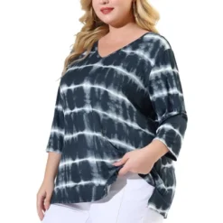 Agnes Orinda Women's Plus Size Tie Dye Side Slit 3/4 Sleeve Stripe V Neck Blouses 21 Agnes Orinda Women's Plus Size Tie Dye Side Slit 3/4 Sleeve Stripe V Neck Blouses -Agnes Sales Store GUEST cd95020f 7312 4746 9f50 62d5a01e1205
