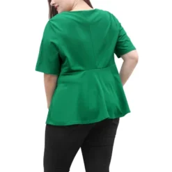 Agnes Orinda Women's Plus Size Twisted Knot Waist Short Sleeves Summer Outfits Peplum Blouses -Agnes Sales Store GUEST ce7f134a 90fd 4de8 93cb b6df61c1c62e