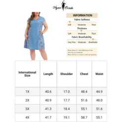Agnes Orinda Women's Plus Size Chambray Wedding Floral A Line Knee Length Dress -Agnes Sales Store GUEST cf20fc98 bdeb 4058 b8fb d72dd4cde499