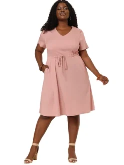 Agnes Orinda Women's Plus Size Tie Waist Short Sleeve Chambray Shirtdress 14 Agnes Orinda Women's Plus Size Tie Waist Short Sleeve Chambray Shirtdress -Agnes Sales Store GUEST cf58ae46 477c 4f0a 8fc8 70f84ee2487b