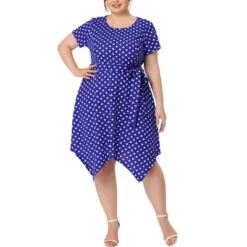 Agnes Orinda Women's Plus Size Polka Dots Wedding Elegant Spring Summer Midi Dresses -Agnes Sales Store GUEST cf981bb4 0e55 4e2e bc6d f03987820b9b