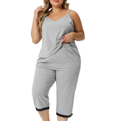 Agnes Orinda Women's Plus Size Sleeveless Elastic Waist Comfortable 2 Pieces Pajama Sets 5 Agnes Orinda Women's Plus Size Sleeveless Elastic Waist Comfortable 2 Pieces Pajama Sets - Image 5