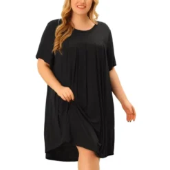 Agnes Orinda Women's Plus Size Comfort Solid Short Sleeve Nightgown -Agnes Sales Store GUEST d3fa188d 2a30 47a5 b028 570cd4869f78