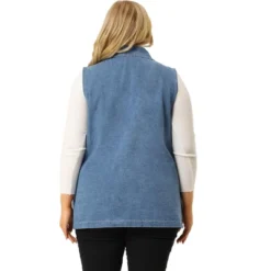 Agnes Orinda Women's Plus Size Denim Relax Notched Lapel Jacket Vest -Agnes Sales Store GUEST d41fb131 0ec0 4aac 804d 3668c2c922e6