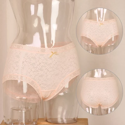 Agnes Orinda Women's Lace Trim High Rise Solid Brief Stretchy Rib Underwear 1 Agnes Orinda Women's Lace Trim High Rise Solid Brief Stretchy Rib Underwear