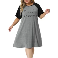 Agnes Orinda Women's Plus Size Short Sleeve Cute Graphic Nightgown -Agnes Sales Store GUEST d45d5033 773b 4826 bd19 e77a81984435