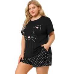 Agnes Orinda Women's Plus Size Comfort Cute Cat Print Short Sleeve Pajama Set 11 Agnes Orinda Women's Plus Size Comfort Cute Cat Print Short Sleeve Pajama Set -Agnes Sales Store GUEST d50edec8 b28e 413d 8867 03e7d5213cd1