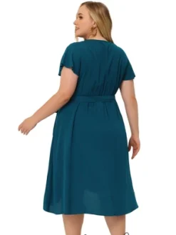 Agnes Orinda Women's Plus Size Short Sleeve Lace Insert High Low Belt A-Line Boho Midi Dress -Agnes Sales Store GUEST d53ee728 3a5d 4bcd 8f4e 5fca497284aa