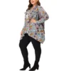 Agnes Orinda Women's Plus Size Owl Print Sweater Kint Cardigans