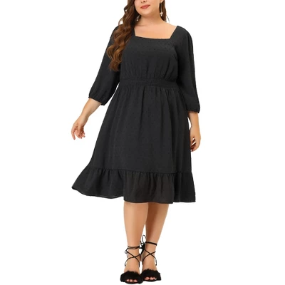 Agnes Orinda Women's Plus Size Swiss Dots Wedding Empire Waist Dresses 1 Agnes Orinda Women's Plus Size Swiss Dots Wedding Empire Waist Dresses