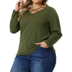 Agnes Orinda Women's Plus Size Cross V Neck Casual Fashion Long Sleeves Blouses 11 Agnes Orinda Women's Plus Size Cross V Neck Casual Fashion Long Sleeves Blouses -Agnes Sales Store GUEST da5ea585 3eb5 46c7 900b 2ea6b536c62d