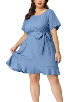 Agnes Orinda Women's Plus Size Belt Waist Ruffle Hem Chambray Shirt Dress 12 Agnes Orinda Women's Plus Size Belt Waist Ruffle Hem Chambray Shirt Dress -Agnes Sales Store GUEST db19e473 ae27 488f 9fa3 5378393d0084