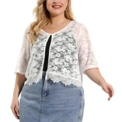 Agnes Orinda Women's Plus Size Sheer Shrug Tops Elbow Sleeve Floral Lace Open Front Shrug Top 15 Agnes Orinda Women's Plus Size Sheer Shrug Tops Elbow Sleeve Floral Lace Open Front Shrug Top -Agnes Sales Store GUEST dbbaf245 6bc3 48cd 97bd 673507c1f965