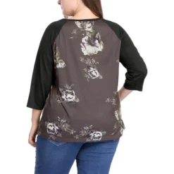 Agnes Orinda Women's Plus Size 3/4 Raglan Sleeves Floral Dressy Casual Peasant Tops -Agnes Sales Store GUEST dbdf87dc dc60 477d 9fa8 cf5a4f9e565d