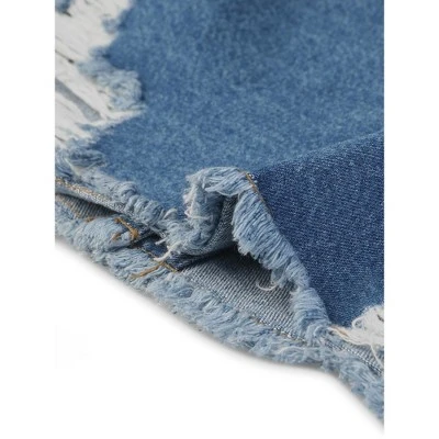 Agnes Orinda Women's Plus Size Classic Jean Distressed Fray Hem Trucker Denim Jackets 4 Agnes Orinda Women's Plus Size Classic Jean Distressed Fray Hem Trucker Denim Jackets - Image 4