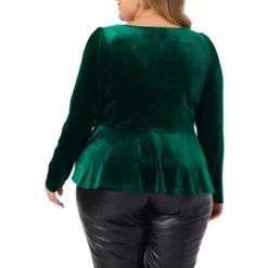 Agnes Orinda Women's Plus Size Gorgeous Velvet Formal Outfits Elegant Peplum Blouses -Agnes Sales Store GUEST dce32dd0 df98 417e 8e4f 04a8461d8e16