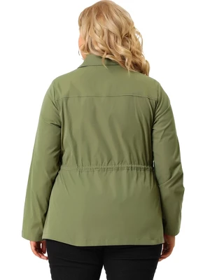 Agnes Orinda Women's Plus Size Zipper Drawstring Boyfriend Jacket 4 Agnes Orinda Women's Plus Size Zipper Drawstring Boyfriend Jacket - Image 4