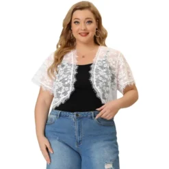 Agnes Orinda Women's Plus Size Sheer Lace Open Front Lightweight Shrugs -Agnes Sales Store GUEST de2223e3 ab0e 4cd7 b9a4 c27cba8dd3f0