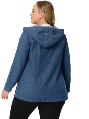 Agnes Orinda Women's Plus Size Layered Drawstring Hood Utility With Pockets Jean Jackets 3 Agnes Orinda Women's Plus Size Layered Drawstring Hood Utility With Pockets Jean Jackets - Image 3
