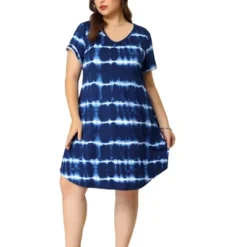 Agnes Orinda Women's Plus Size Tie Dye Trendy V Neck High Low Hem Casual Dresses -Agnes Sales Store GUEST df3ac395 5e94 4b43 a045 eed2b145c9c2