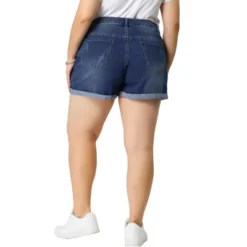 Agnes Orinda Plus Size Shorts For Women Roll Hem Denim Jeans Short Pants -Agnes Sales Store GUEST dfd3a2e1 467c 46f5 886d 1810dcaf5543
