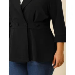 Agnes Orinda Women's Plus Size Ruffle Peplum Ruched Curvy Formal Outfits Blazers -Agnes Sales Store GUEST e0778020 2e9e 42d5 ba64 cf9bbb137d28