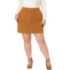 Agnes Orinda Women's Plus Size Corduroy Suspender Elastic Back A-Line Mini Skirt