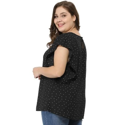 Agnes Orinda Women's Plus Size Summer Chiffon Polka Dots Top 3 Agnes Orinda Women's Plus Size Summer Chiffon Polka Dots Top - Image 3