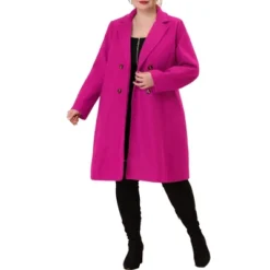 Agnes Orinda Women's Plus Size Fashion Notched Lapel Double Breasted Pea Coat -Agnes Sales Store GUEST e35293b8 7a2c 4534 bfb3 a466832f86e0