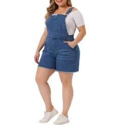 Agnes Orinda Women's Plus Size Outfits Fashion Overalls Denim Ripped Raw Hem Shortalls -Agnes Sales Store GUEST e42a29f2 af50 4183 9b80 f46ce65d18fb