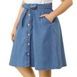 Agnes Orinda Women's Plus Size Denim Tie Waist Button Front A-Line Midi Skirts 16 Agnes Orinda Women's Plus Size Denim Tie Waist Button Front A-Line Midi Skirts -Agnes Sales Store GUEST e4fef5b6 4e78 4832 a66a 9e3b2ba9b316