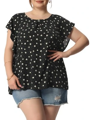 Agnes Orinda Women's Plus Size Summer Chiffon Polka Dots Top 11 Agnes Orinda Women's Plus Size Summer Chiffon Polka Dots Top - Image 11