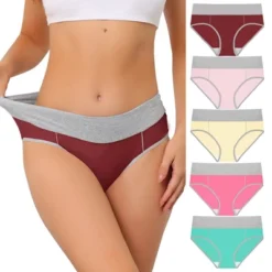 Agnes Orinda Women's 5 Packs High Rise Brief Stretchy Underwear -Agnes Sales Store GUEST e672b684 9e7b 4fe3 b163 fb1ea88d67b6