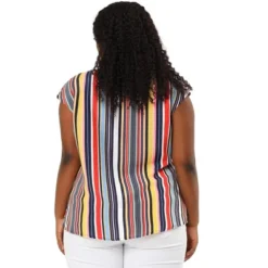Agnes Orinda Women's Plus Size Blouse Keyhole Neck Cap Sleeve Stripe Top 9 Agnes Orinda Women's Plus Size Blouse Keyhole Neck Cap Sleeve Stripe Top -Agnes Sales Store GUEST e6a18037 786c 4099 9f25 5bc9c774d024