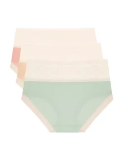 Agnes Orinda Women's 3 Packs Lace Trim Comfort Underwear High Rise Briefs