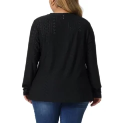 Agnes Orinda Women's Plus Size Long Sleeve Hollow Out V Neck Blouse -Agnes Sales Store GUEST e73766db f8d9 4326 b876 141e91dd358f