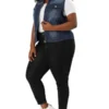 Agnes Orinda Women's Plus Size Trucker Zipper Front Sleeveless Denim Jacket Vests