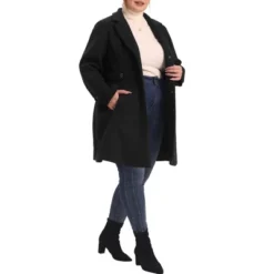 Agnes Orinda Women's Plus Size Outfits Trendy Long Sleeve Side Pockets Elegant Winter Coats