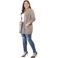 Agnes Orinda Women's Plus Size Winter Outerwear Open Front Knit Sweater Cardigan -Agnes Sales Store GUEST e99dca6b 90cc 4e9a 8f3c b97943478430
