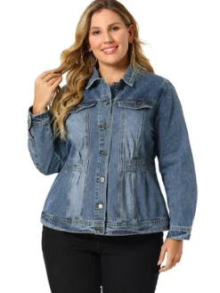 Agnes Orinda Women's Plus Size Classic Denim Washed Front Long Sleeve Jean Jackets -Agnes Sales Store GUEST e9c25e45 5cad 4963 bf27 3e3c1561b051