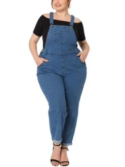 Agnes Orinda Women's Plus Size Adjustable Stap Cross Back Overalls Denim Pants Jumpsuits -Agnes Sales Store GUEST eb0fbae2 f421 4580 b684 68730ea17abd