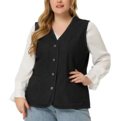 Agnes Orinda Women's Plus Size Sleeveless Denim Button Down V Neck Jean Vest 13 Agnes Orinda Women's Plus Size Sleeveless Denim Button Down V Neck Jean Vest -Agnes Sales Store GUEST eb9b86ae b517 46ff 9d35 0c42df6b9cf3