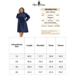 Agnes Orinda Women's Plus Size Flannel Hoodie Pocket Midi Nightgowns -Agnes Sales Store GUEST ed108220 8ac2 4382 850b 8ea75dfa4757